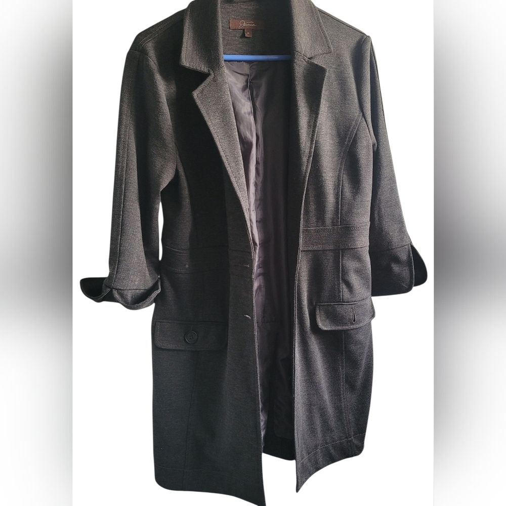 Jessica Dark Grey Blazer Coat